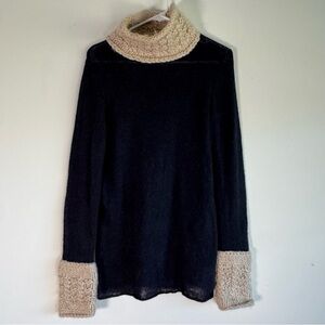 Tory Burch black wool and alpaca blend turtleneck sweater size small